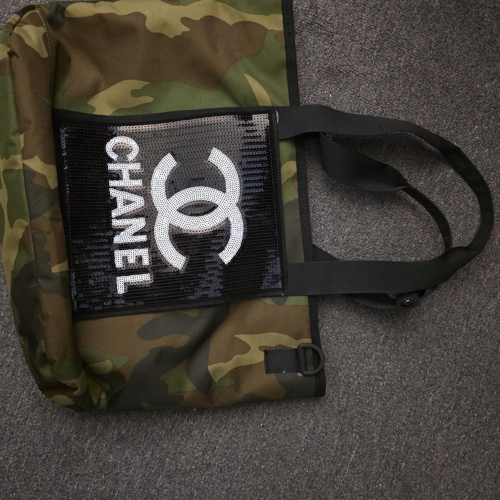 Camouflage Tote Bag with Embellishments - Picture 2 of 3